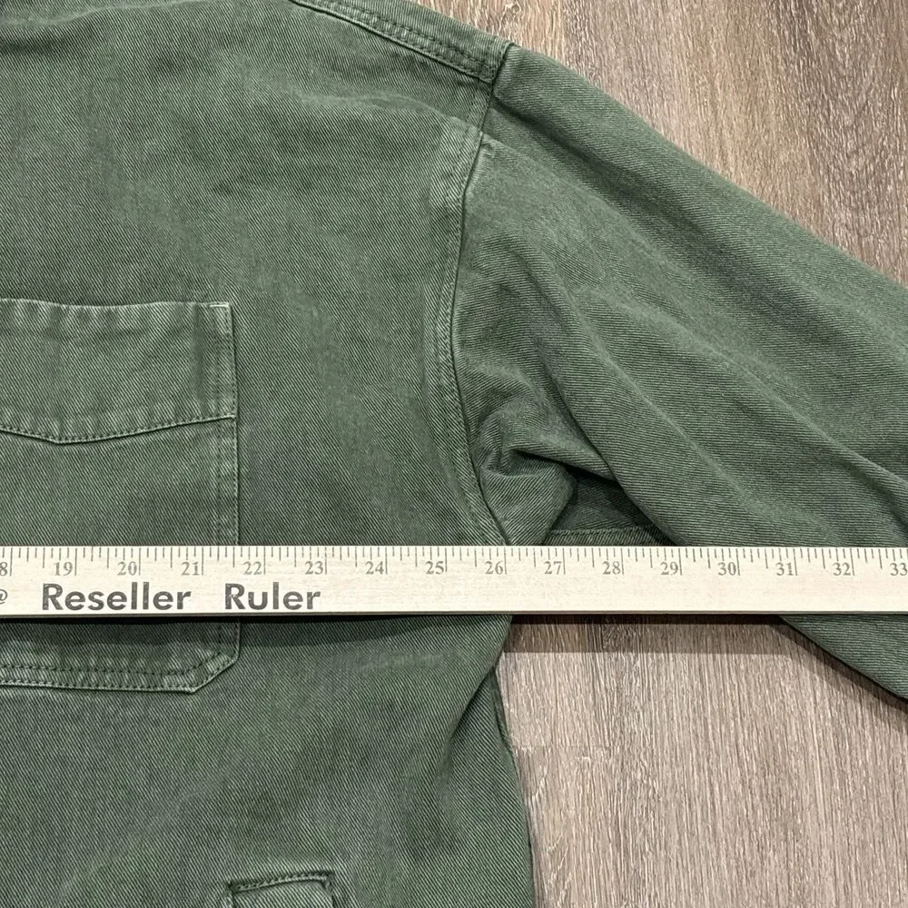 We The Free People Madison City Denim Jacket Large Green Oversized Grunge Boho - Picture 5 of 14